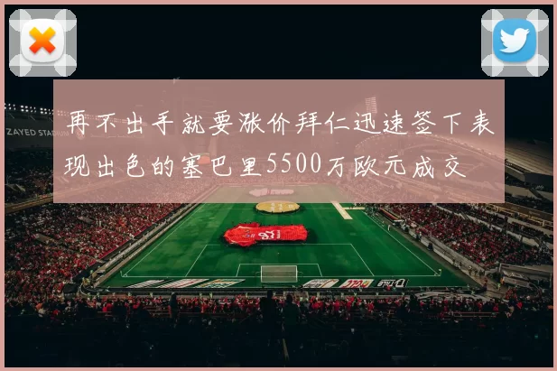 再不出手就要涨价拜仁迅速签下表现出色的塞巴里5500万欧元成交